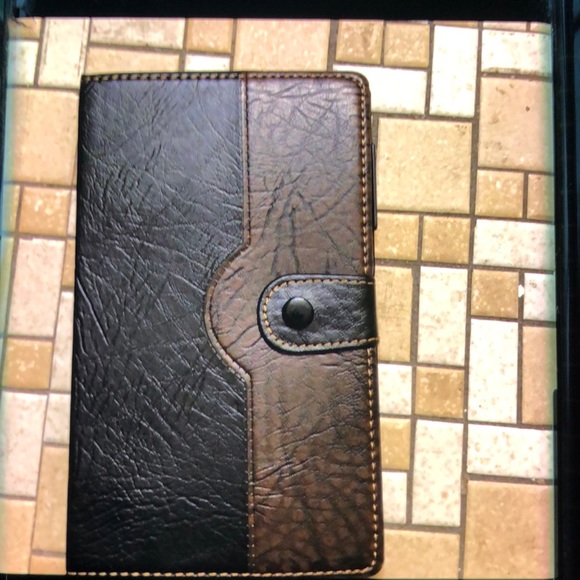 UNISEX BLACK & BROWN WEEKLY PLANNER BOOK W/INK PEN